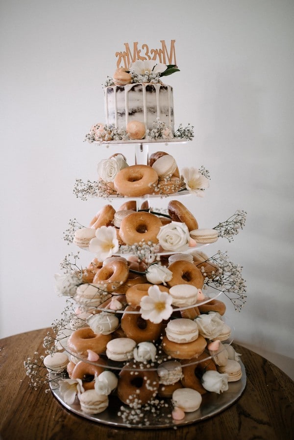 Small and Intimate Wedding donut tower