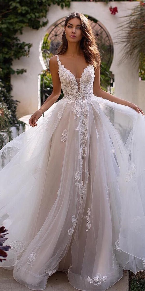 a line wedding dresses sweetheart neckline lace tulle skirt moonlightbridal