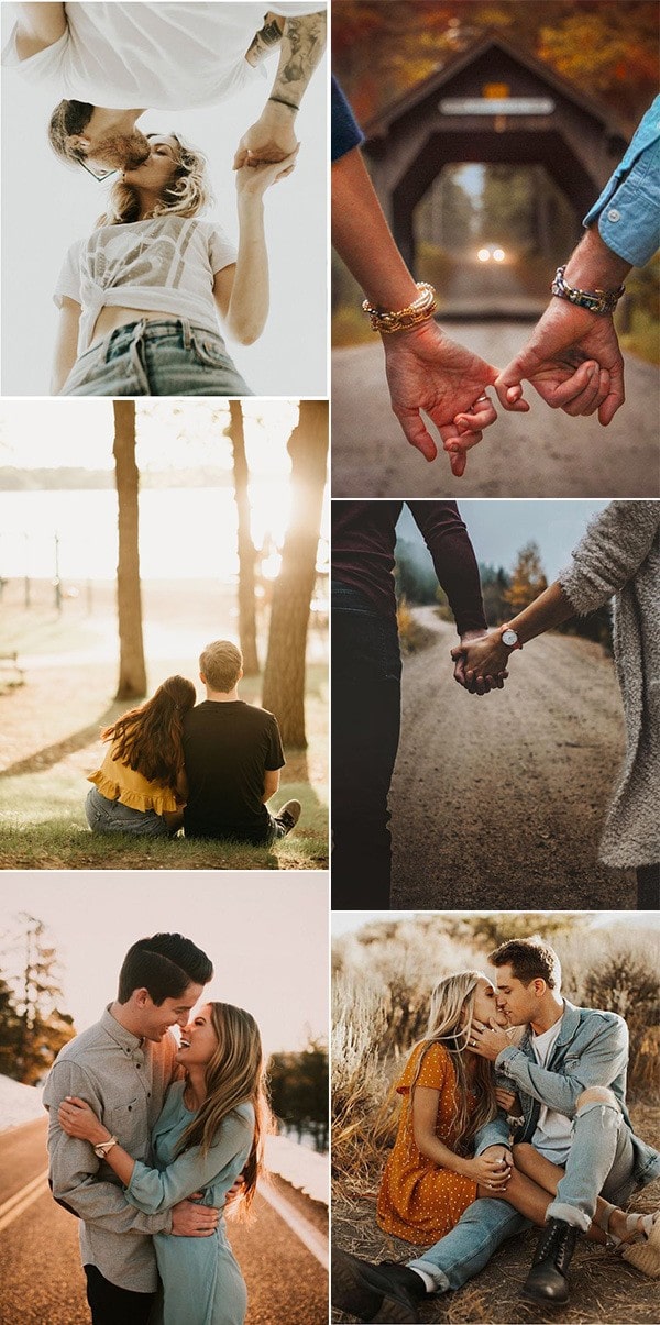 autumn sweet engagement photo pose ideas