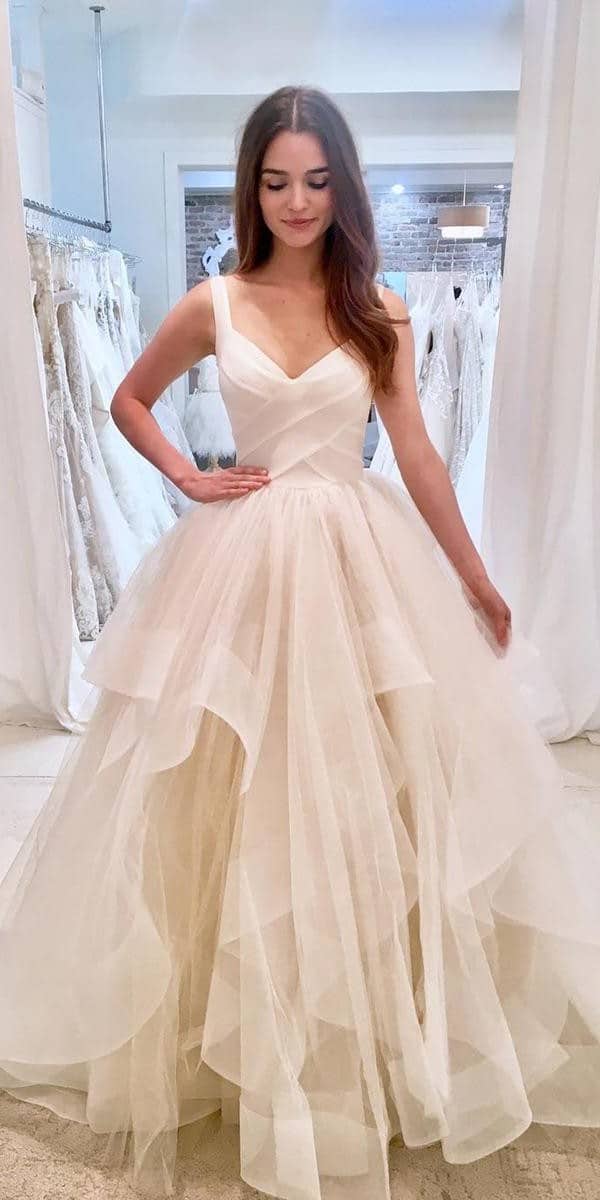 best wedding dresses simple sweetheart neckline layered skirt townandcountrybridal