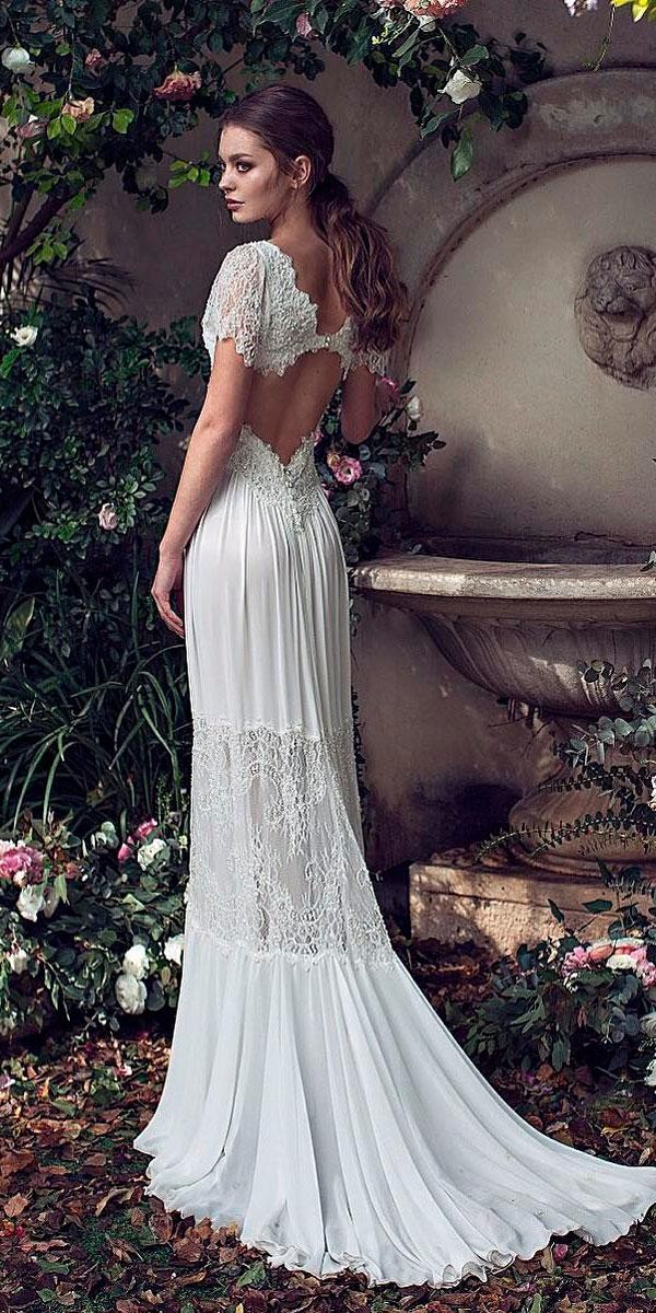 boho wedding dresses with sleeves lace sheath open back asaf dadush