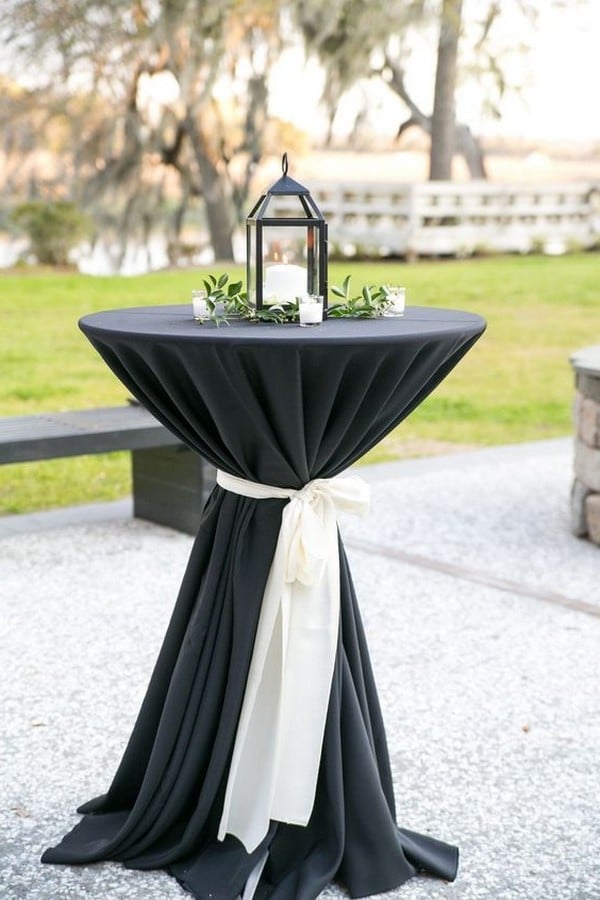 chic black and white wedding table decoration ideas