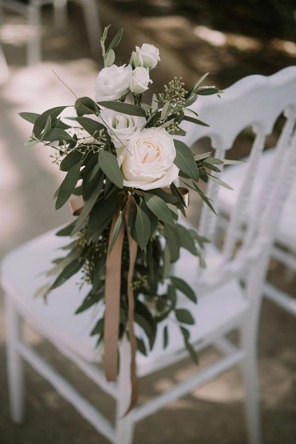 chic blush and greenery wedding aisle ideas