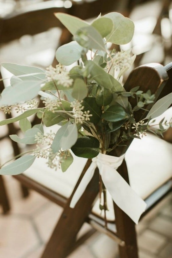 chic eucalyptus wedding aisle decoration ideas