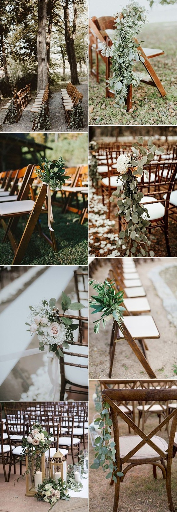 chic outdoor wedding aisle decoration ideas with greenery