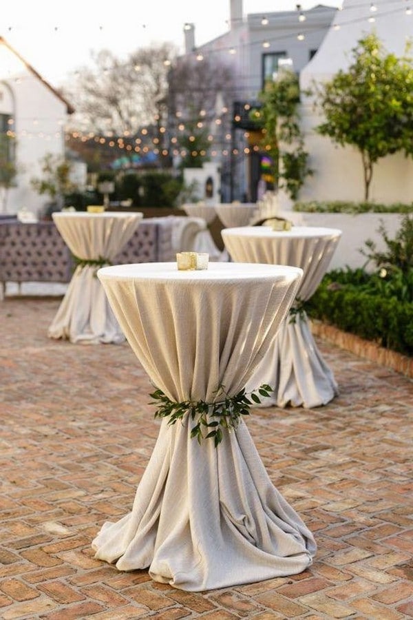 chic rustic wedding cocktail table decorations for backyard wedding