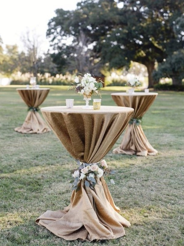 cocktail table ideas for outdoor weddings