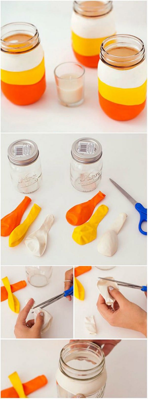 creative wedding decor ideas diy balloon dipped candy corn mason jars