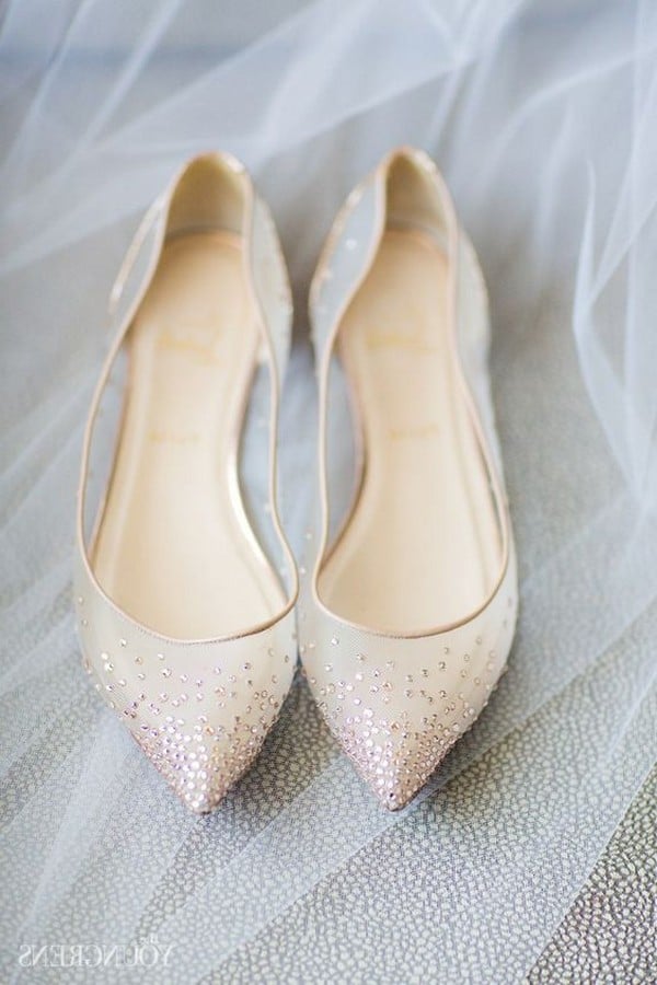 dotted elegant nude wedding flats