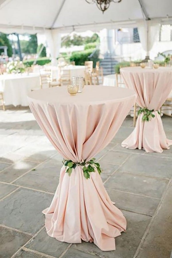 elegant blush pink wedding cocktail table ideas