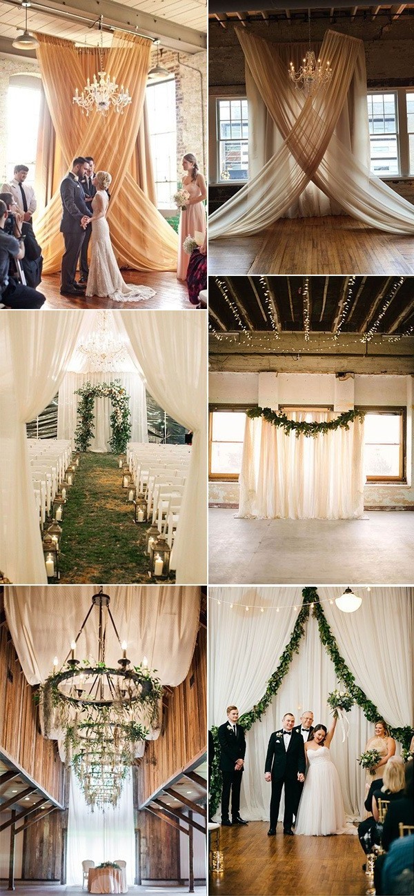 elegant drapery wedding ceremony decoration ideas