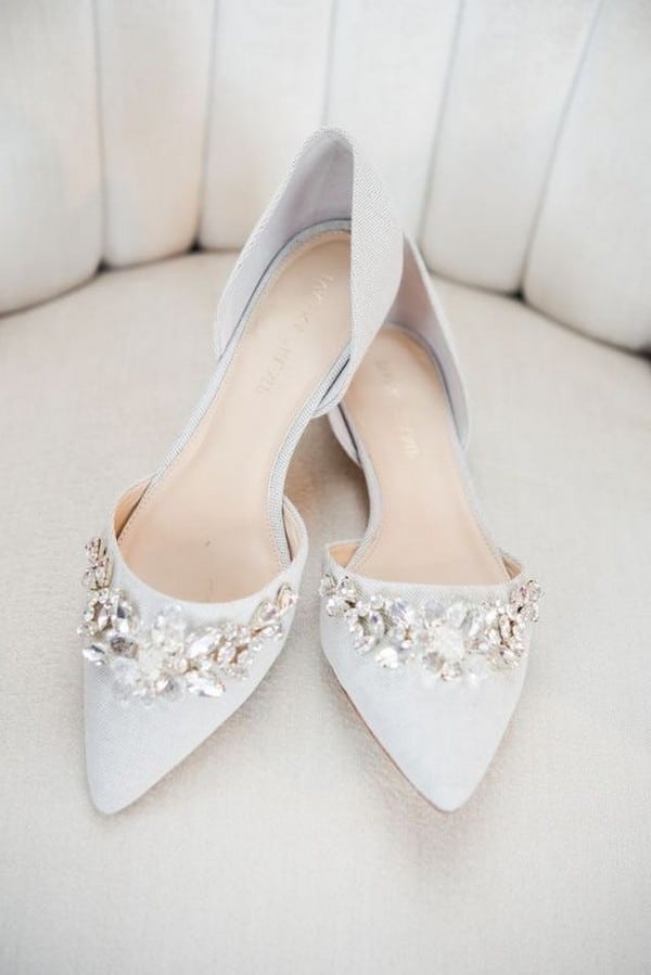 elegant embellished flat wedding shoes