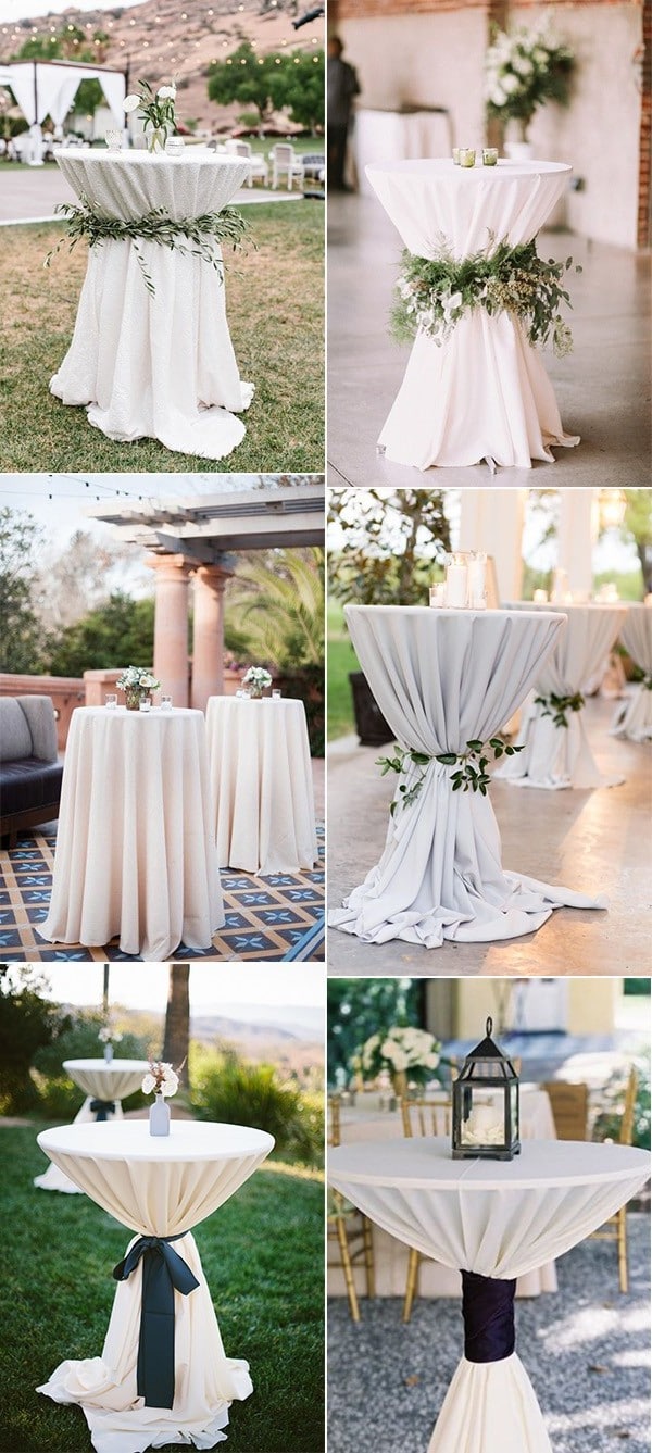 elegant ivory wedding cocktail table decoration ideas