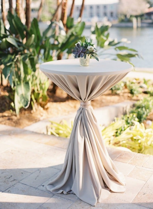 elegant neutral wedding cocktail table ideas