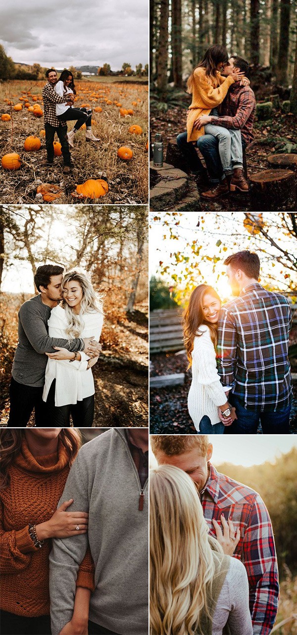 fall wedding engagement photos