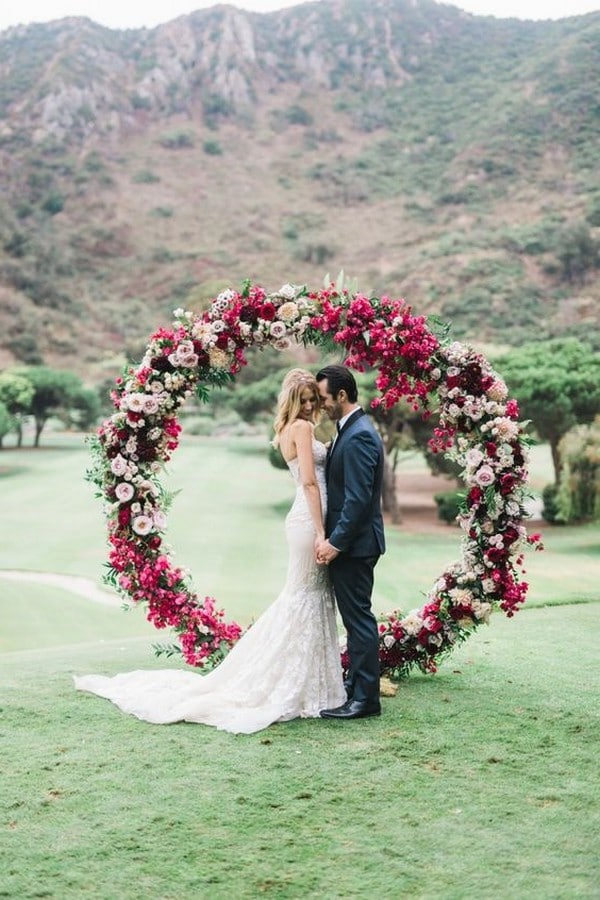 floral circular wedding ceremony arch ideas