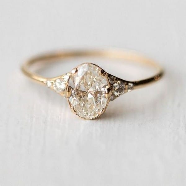 gorgeous oval cut vintage engagement ring