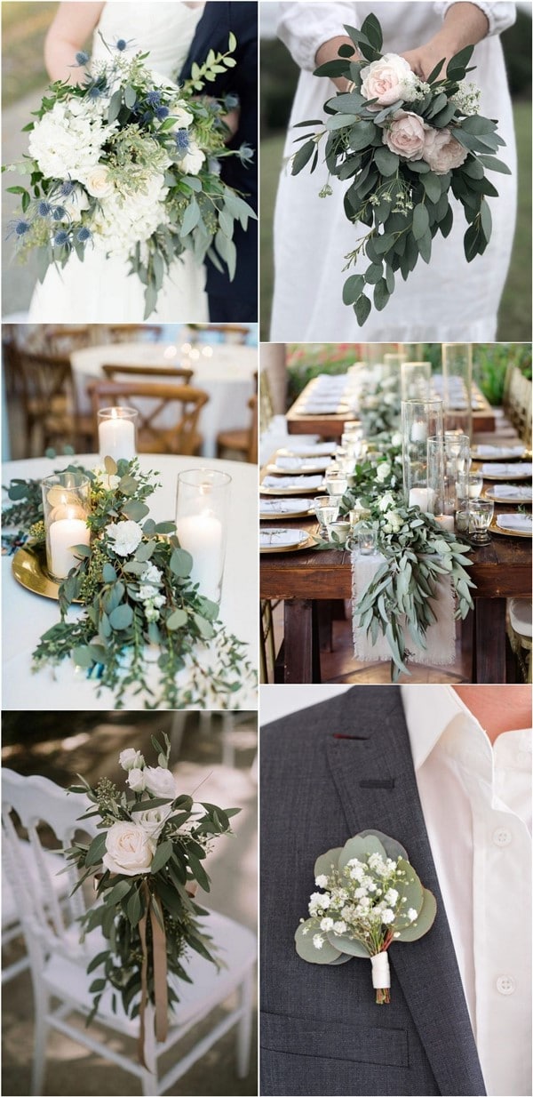 greenery eucalyptus wedding decor ideas