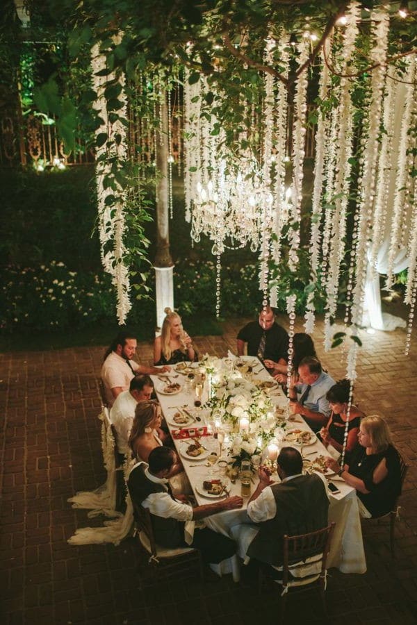 outdoor small night wedding reception ideas