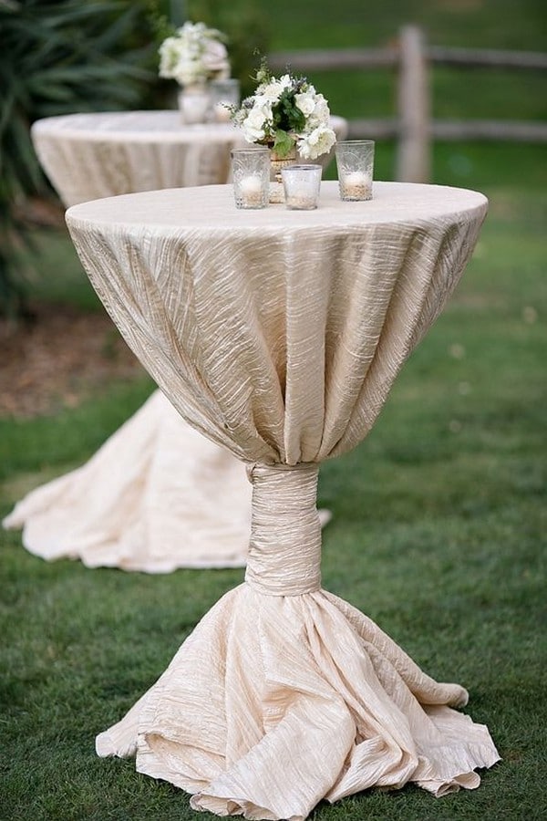 outdoor wedding cocktail table decoration ideas