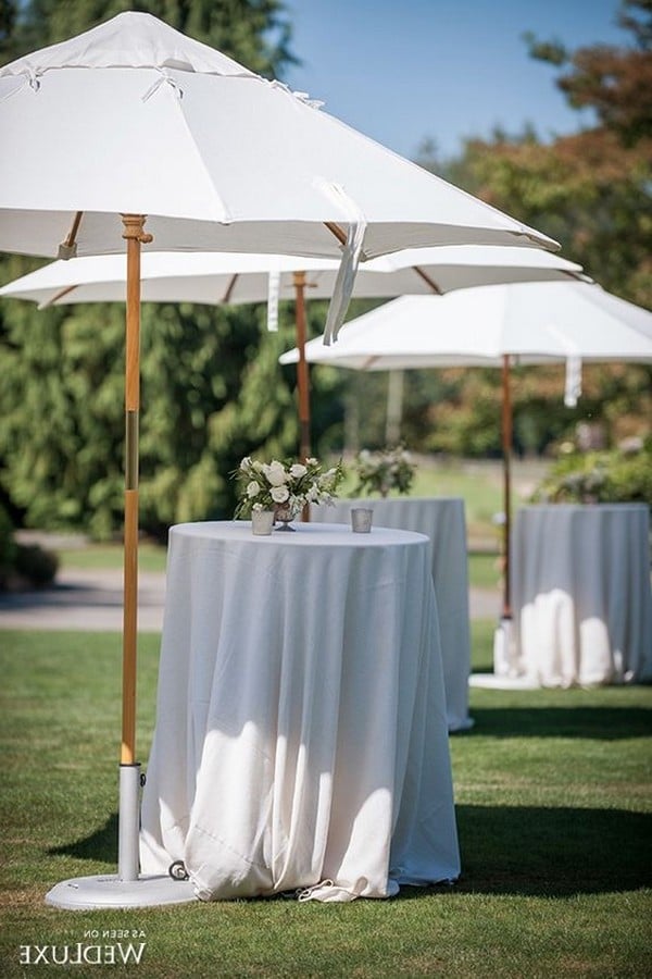 outdoor wedding cocktail table ideas