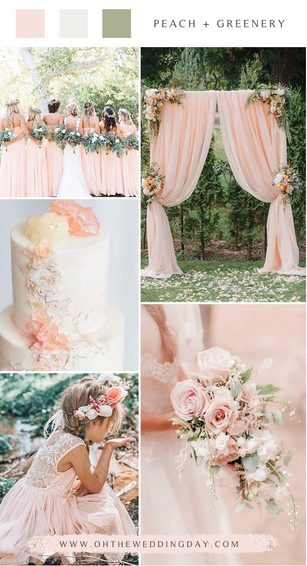 peach and greenery wedding color ideas