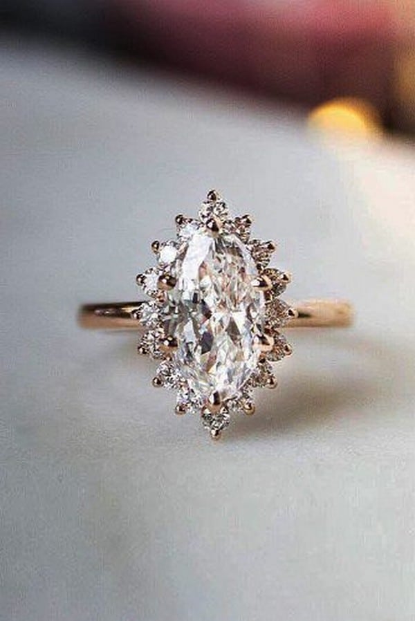 rose gold vintage wedding engagement ring