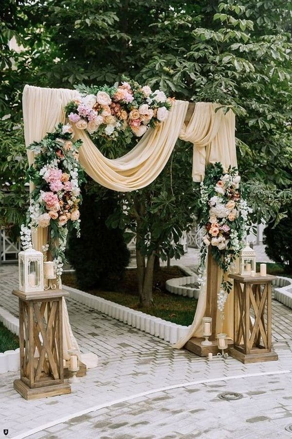 rustic vintage floral wedding ceremony decoration ideas