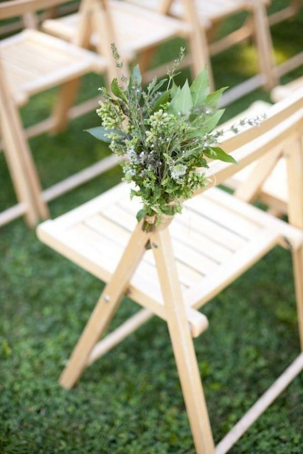 simple greenery wedding aisle decoration ideas