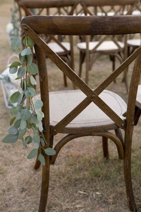 simple wedding aisle decoration ideas with eucalyptus