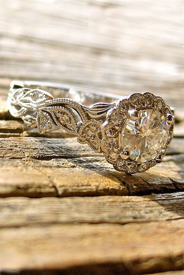 stunning round cut vintage wedding engagement ring