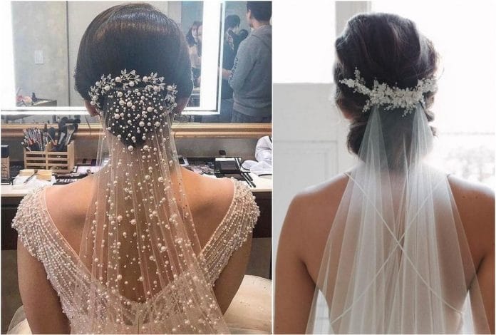 updo wedding hairstyle with veil ideas