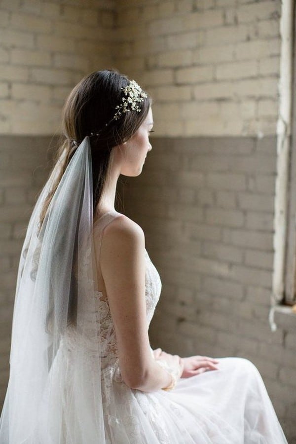 wedding hairstyle with veil