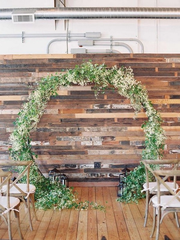 white and greenery wedding arch ideas