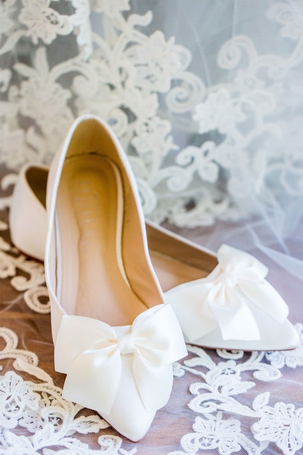 white wedding flats