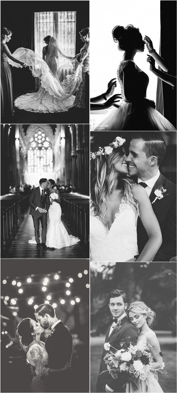 Elegant Black and White Wedding Photography Ideas #wedding #weddingphotos #weddingideas #Photography