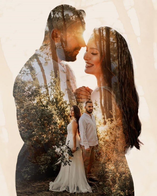 Romantic Double Exposure Wedding Photos Ideas #wedding #weddingphotos #weddingideas