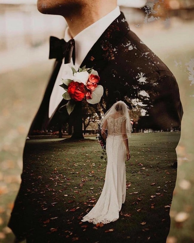 Romantic Double Exposure Wedding Photos Ideas #wedding #weddingphotos #weddingideas