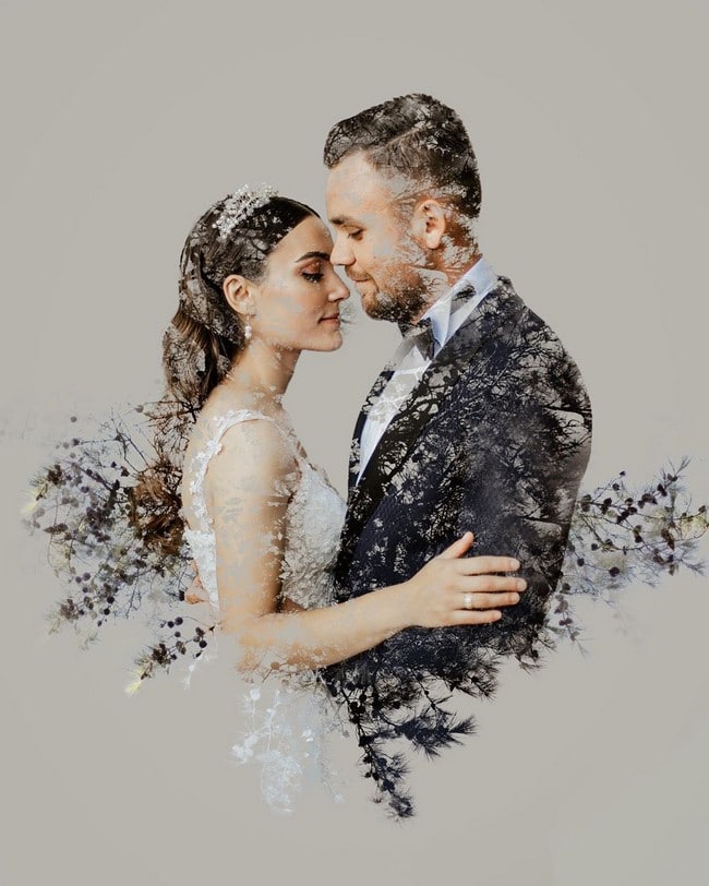 Romantic Double Exposure Wedding Photos Ideas #wedding #weddingphotos #weddingideas