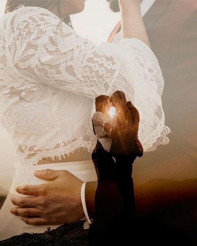 Romantic Double Exposure Wedding Photos Ideas #wedding #weddingphotos #weddingideas