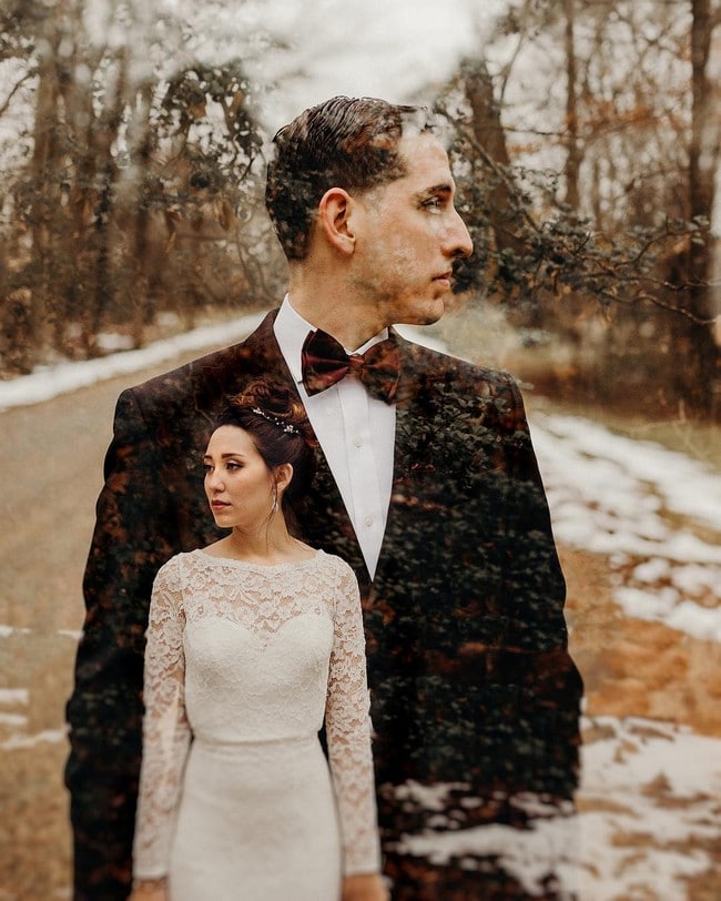 Romantic Double Exposure Wedding Photos Ideas #wedding #weddingphotos #weddingideas