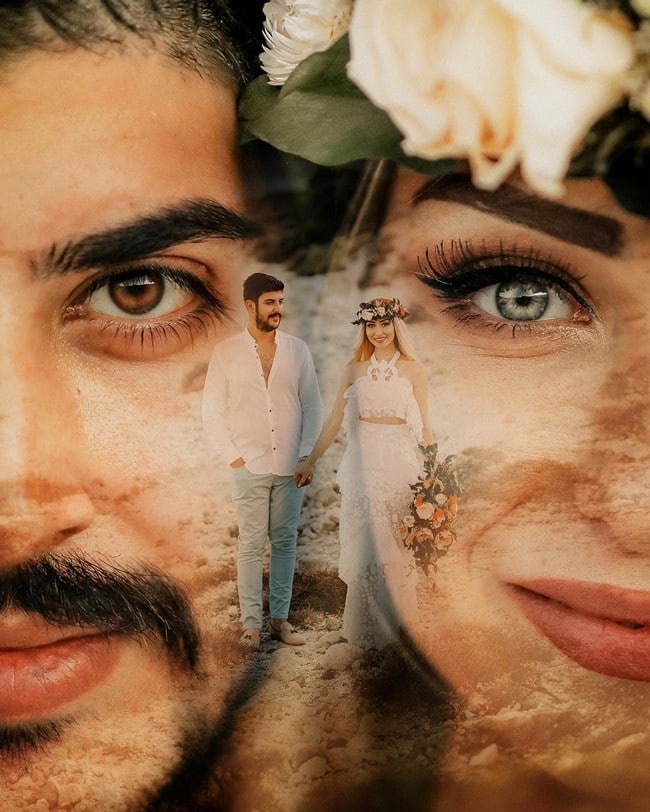 Romantic Double Exposure Wedding Photos Ideas #wedding #weddingphotos #weddingideas