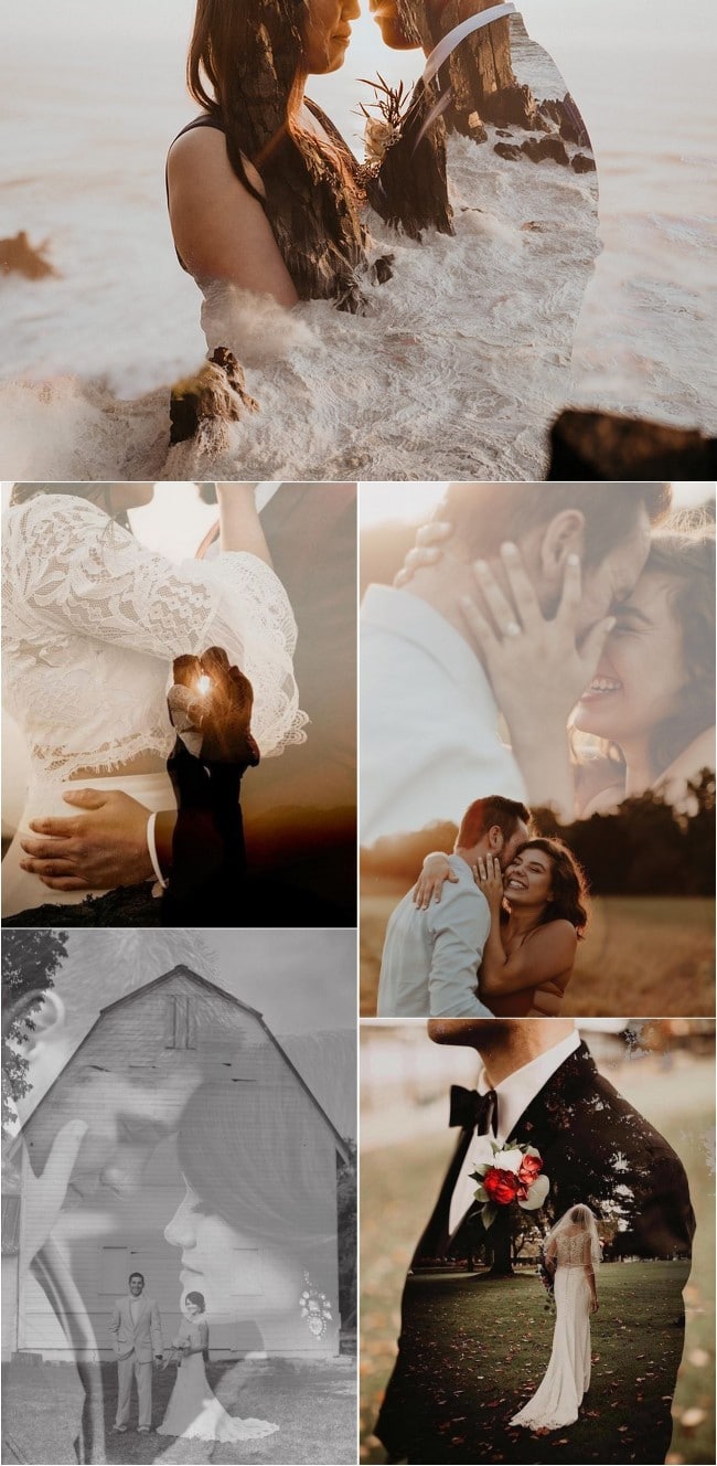 Romantic Double Exposure Wedding Photos Ideas #wedding #weddingphotos #weddingideas