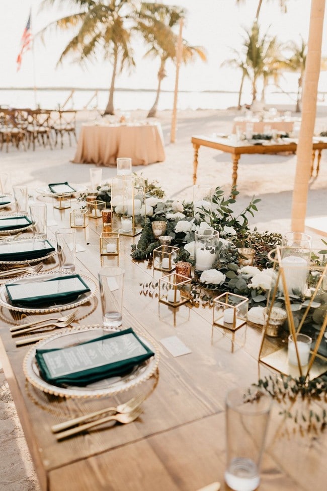 Tropical Glam Destination Wedding Reception