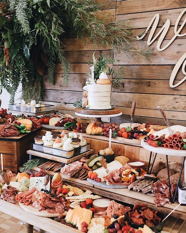 Wedding charcuterie table food ideas #wedding #weddingfoods #weddingideas