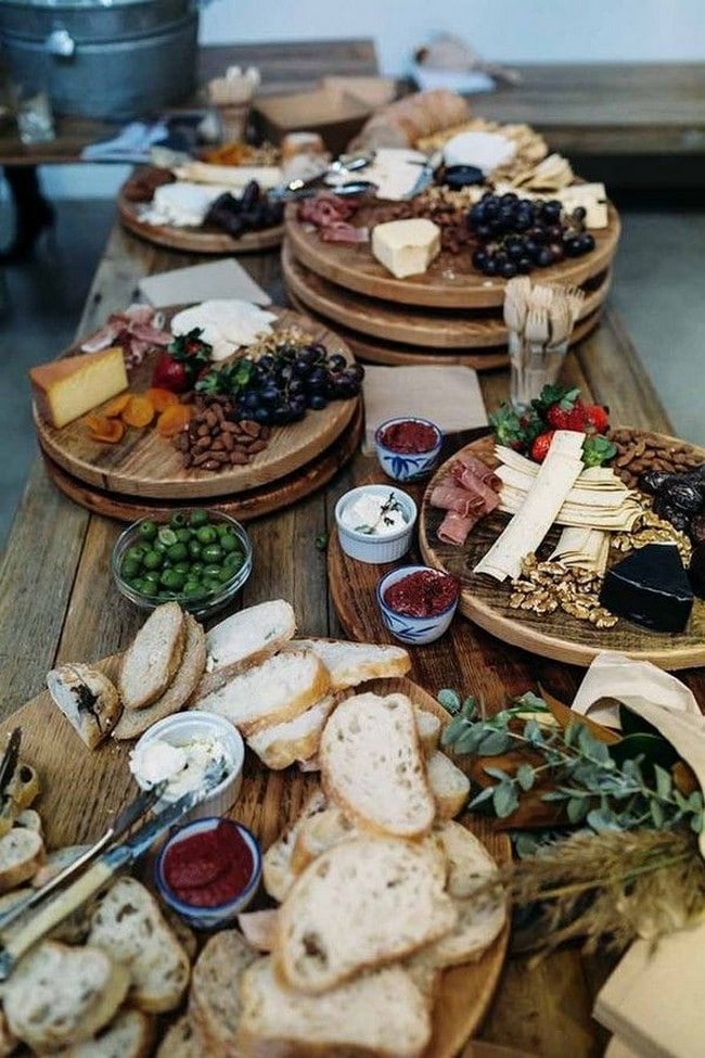 Wedding charcuterie table food ideas #wedding #weddingfoods #weddingideas