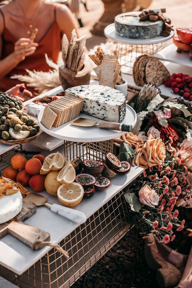 Wedding charcuterie table food ideas #wedding #weddingfoods #weddingideas