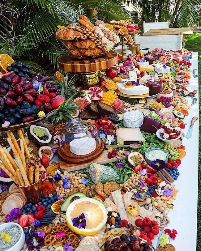 Wedding charcuterie table food ideas #wedding #weddingfoods #weddingideas