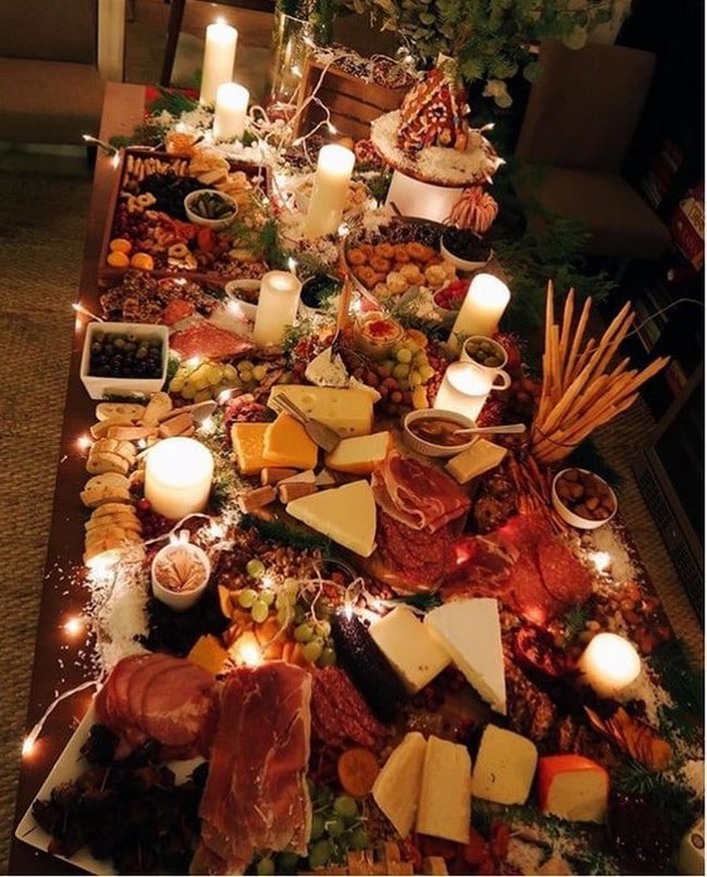 Wedding charcuterie table food ideas #wedding #weddingfoods #weddingideas