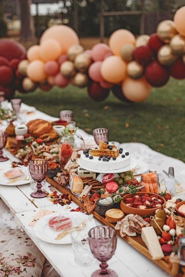 Wedding charcuterie table food ideas #wedding #weddingfoods #weddingideas